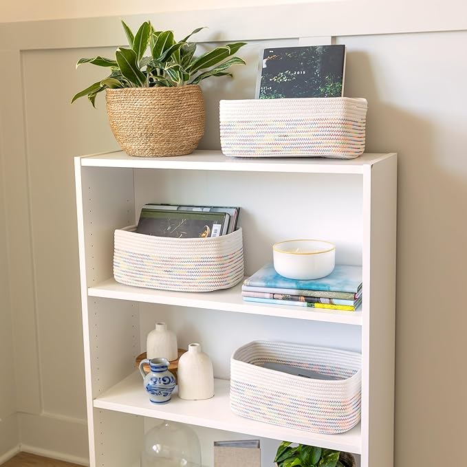 NaturalCozy 13.5”x8.5”x5.5” Rectangle Storage Baskets - Image 3