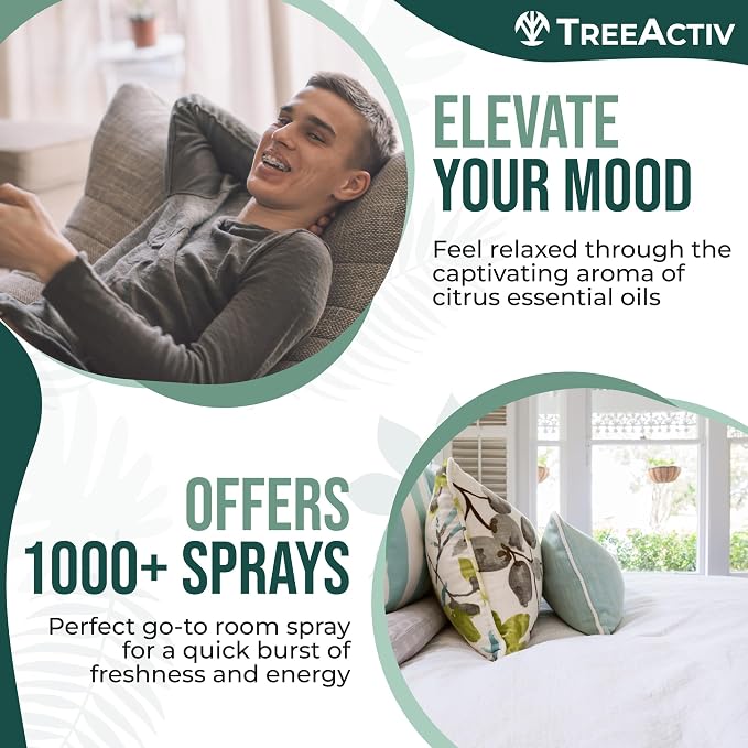 TreeActiv Aromatherapy Room Spray 4 oz, Natural Citrus Air Freshener, Essential - Image 4
