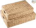 Set of 2 Wicker Baskets with Lid by 84ECO