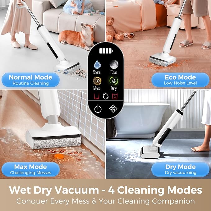 Wet Dry Vacuum Cleaner, 180°Lie-Flat Vacuum Mop All in One - Image 7