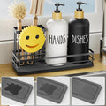Moforoco Kitchen Dish Soap Dispenser Set, 16OZ Glass Bottle, Hand and Dish Soap by MOFOROCO