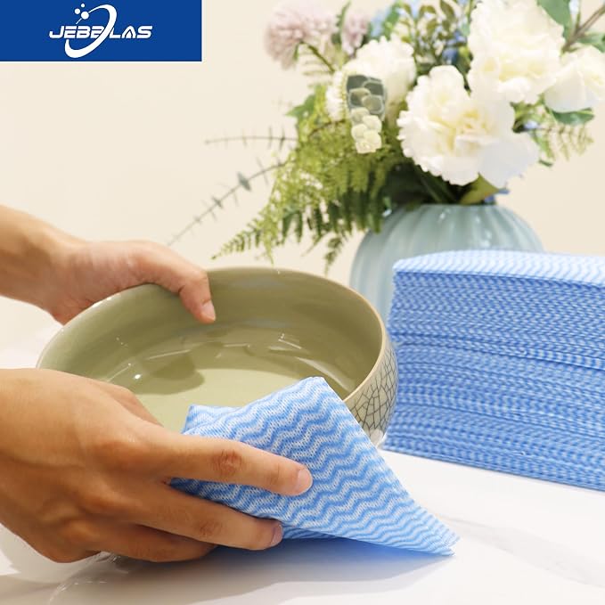 JEBBLAS 100Pcs Reusable Cleaning Cloths 11.8‘’x11.8‘’ Handi Wipes Reusable - Image 9