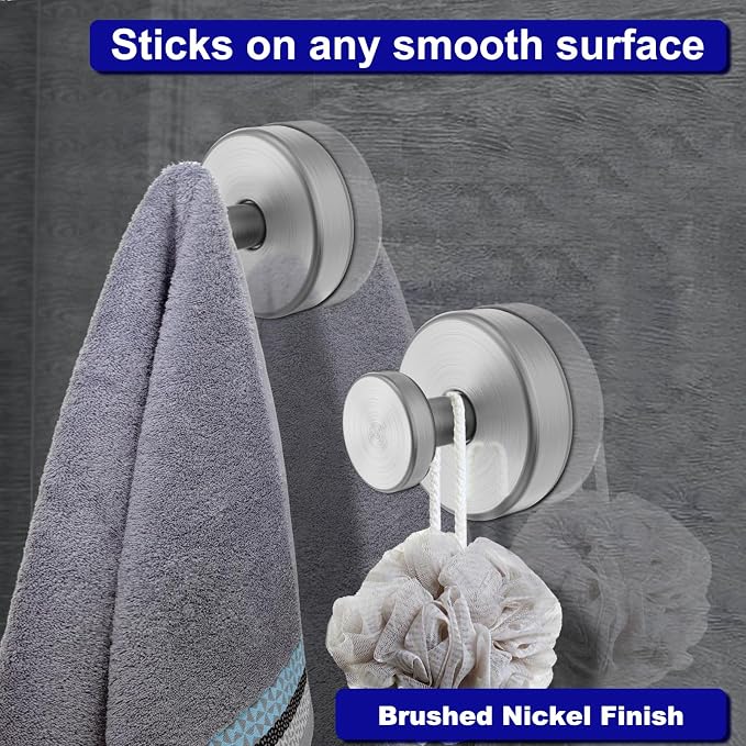 Suction Cup Hooks for Shower, Removable Towel Hooks for Bathroom Window Glass - Image 6