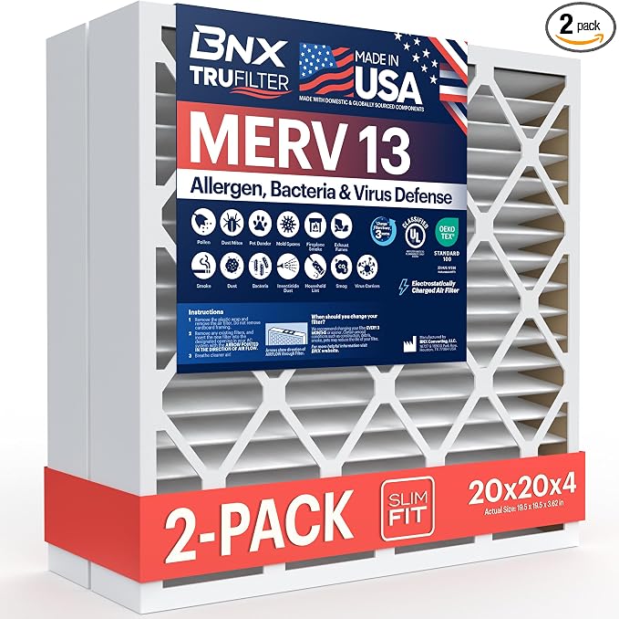 BNX TruFilter 20x20x4 MERV 13 Air Filter by BNX