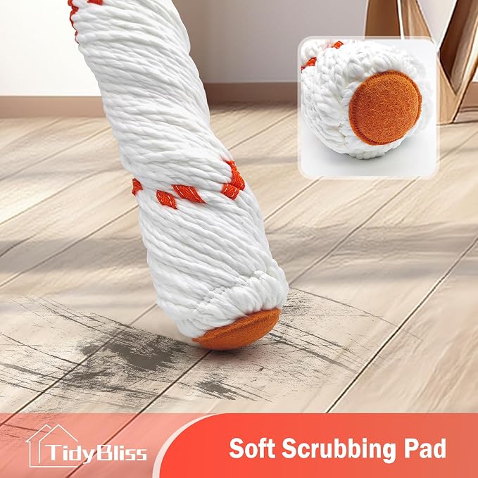 Self Wringing Twist Mop for Floor Cleaning, 57.5 inches Long Handle Cotton - Image 6