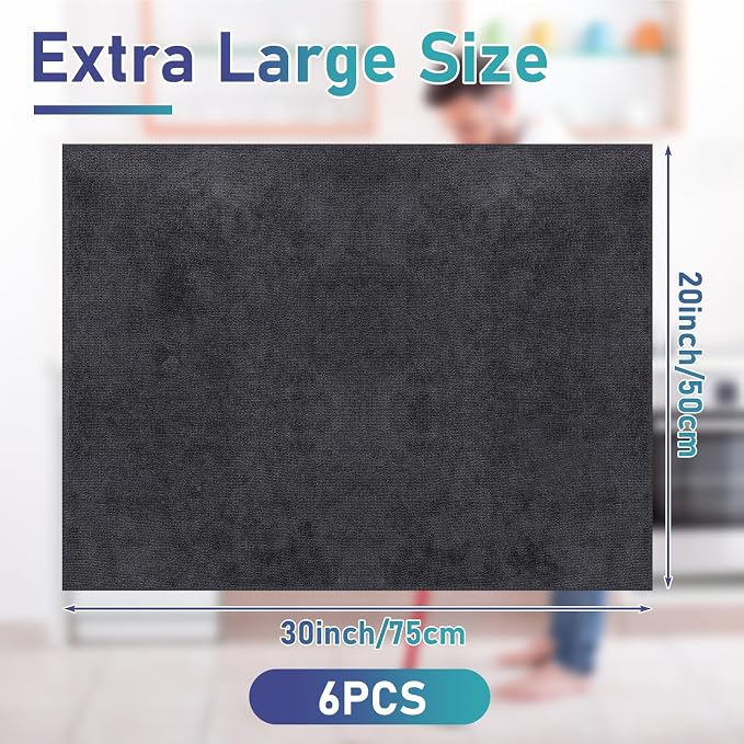 Newwiee 6 Pcs Extra Large Microfiber Cleaning Cloth 30" x 20" Washable Reusable - Image 2
