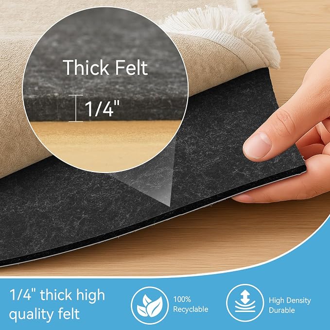 Warmstar 9x12 FT Non Slip Rug Pad, 100% Waterproof Felt Rug Pad - Image 5