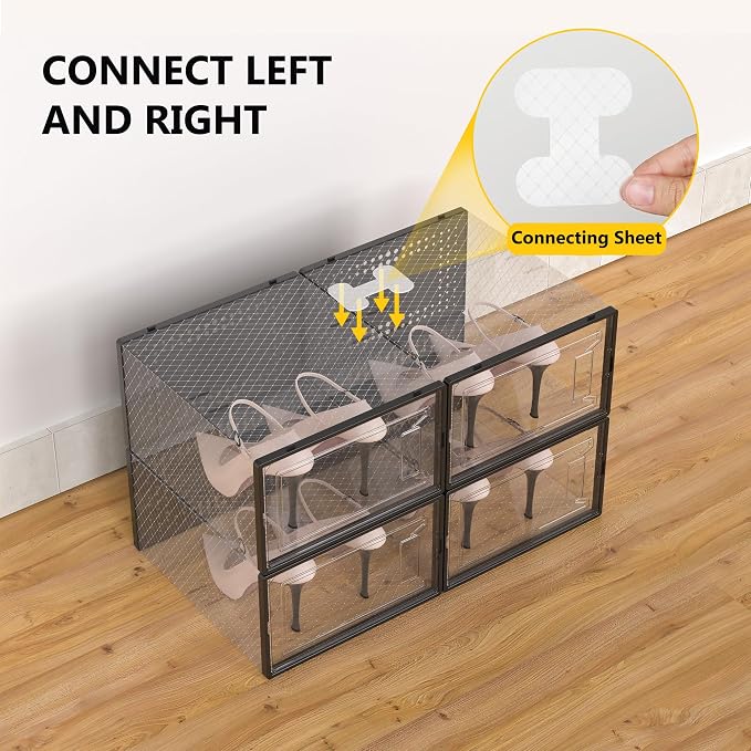 Secret Space 12 Pack XXX Large Shoe Organizer Storage Boxes - Image 4