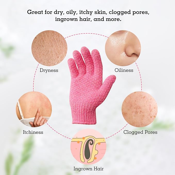 Evridwear Exfoliating Gloves for Shower, 100% Nylon Thick Soft Medium Heavy - Image 4