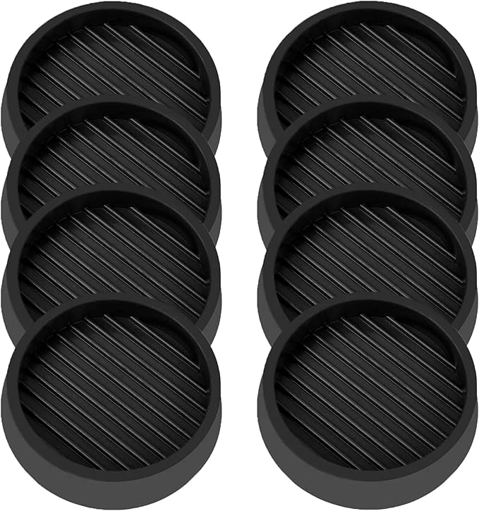 3X3 Round Rubber Caster Cups, Non Slip Furniture Pads, Anti-Slip Gripper by VOCOMO