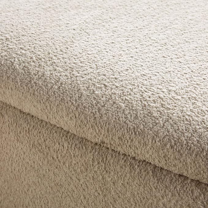 Walker Edison Linley Contemporary Large Storage Bouclé Ottoman - Image 6