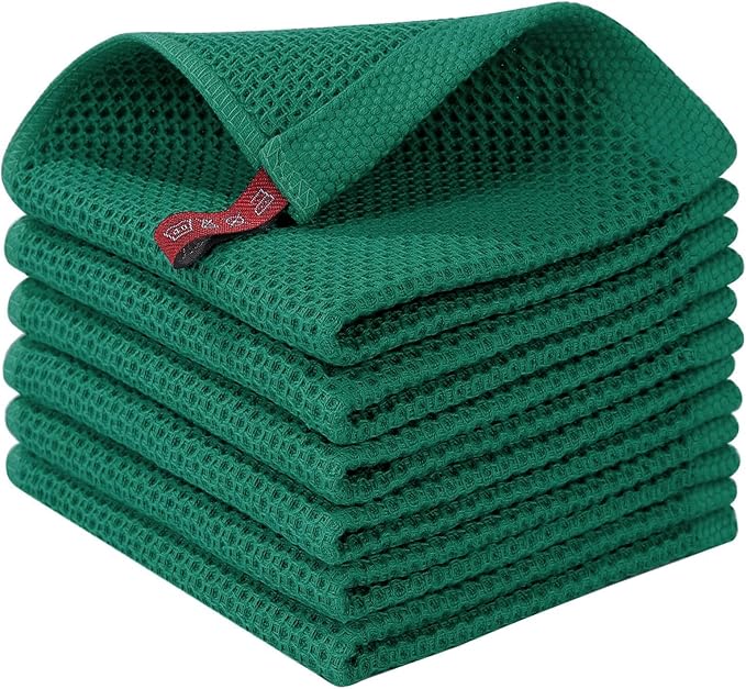 Homaxy 100% Cotton Waffle Weave Kitchen Dish Cloths, Ultra Soft Absorbent Quick by Homaxy