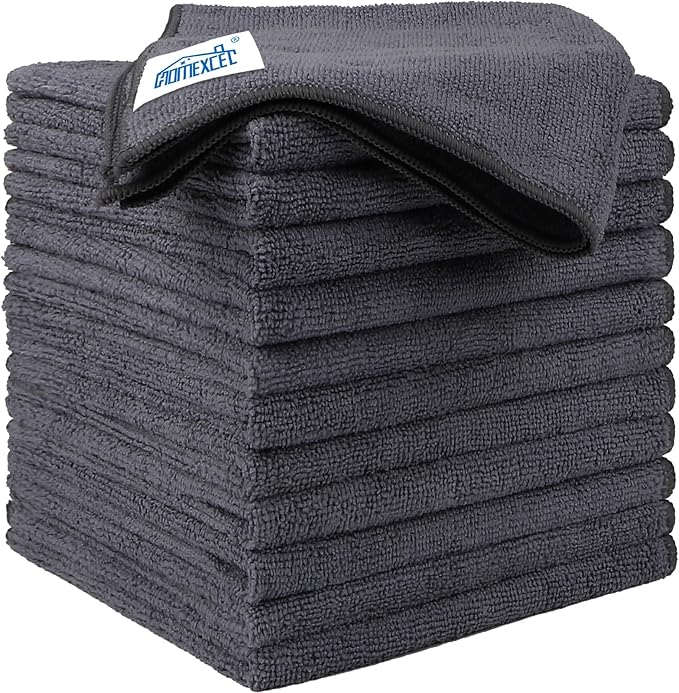 HOMEXCEL Microfiber Cleaning Cloth 12 Pack, 12.5 x 12.5 inch Microfiber Towels by HOMEXCEL