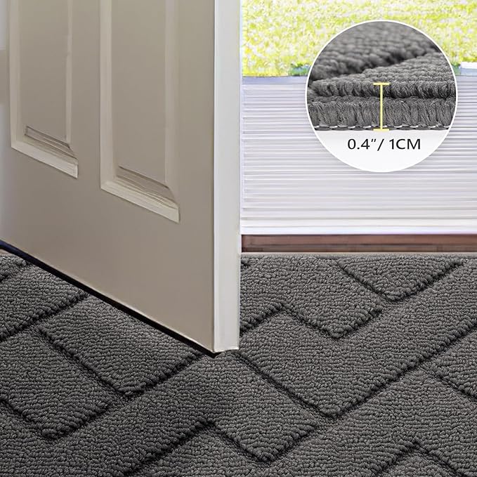 hicorfe Indoor Doormat, Front Back Door Mat Rubber Backing Non Slip Door Mats - Image 4