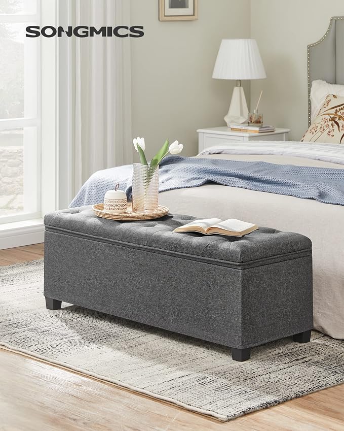 SONGMICS Storage Ottoman Bench, Foot Rest - Image 2