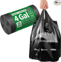 Small Trash Bags with Handles 4 Gallon 50 Count Black by KeenEcho