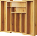 Pipishell Bamboo Silverware Organizer, Expandable Cutlery Tray, Utensil Drawer by Pipishell