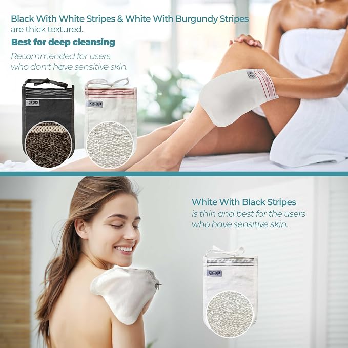 Turkish Exfoliating Gloves – Face & Body Exfoliation Mitts - Image 2