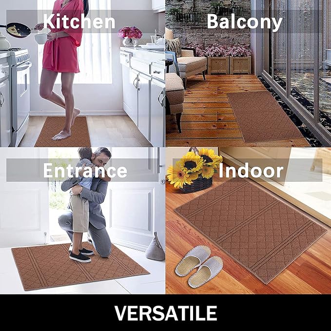 REFETONE Indoor Doormat, Front Back Door Mat 20"x32" Absorbent Rubber Backing - Image 5