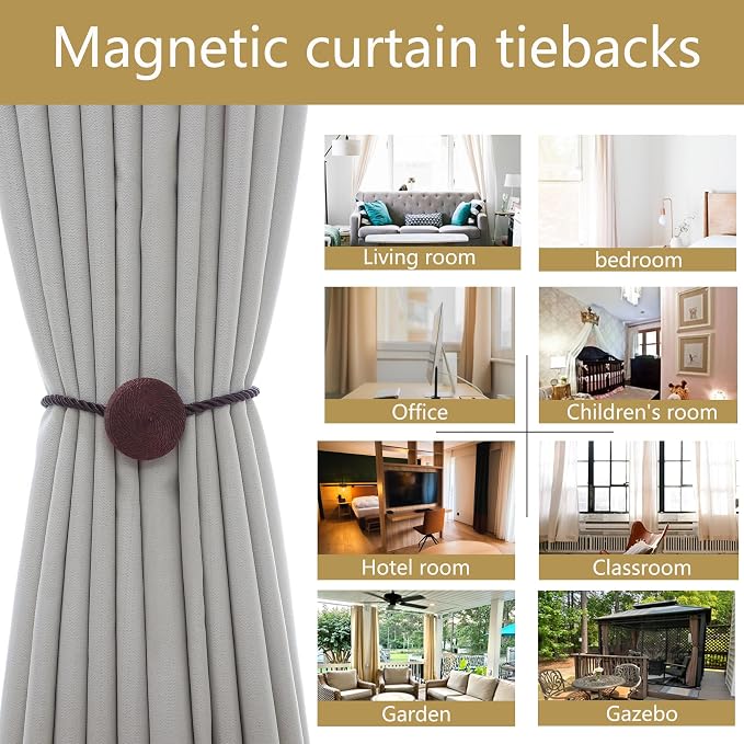 Magnetic Curtain Tiebacks - 12mm Magnetic Tie Backs - Image 5
