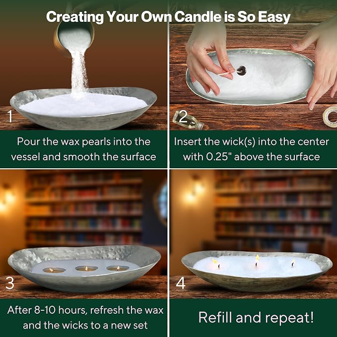LILY LADUE Candle Refill Kit - 2Lb/32Oz Pearled Candles Sand and Wicks and - Image 3