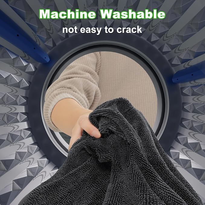 JOYMOOP Microfiber Towels for Cars, 35.4" x 23.6" Car Drying Towel, Dark Gray - Image 7