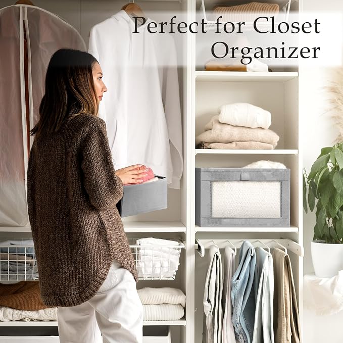Criusia 8 Pack Linen Closet Organizers and Storage, Large Linen Closet Baskets - Image 5