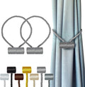 Hion Magnetic Curtain Tiebacks Grey 2pcs, Curtain Tiebacks Buckles Holdbacks by Hion
