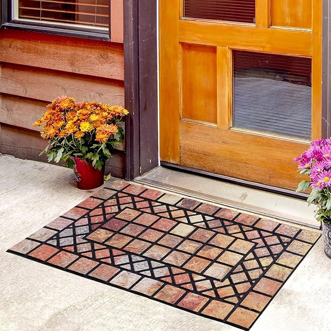 CHICHIC Welcome Door Mat 18 x 30 Inch Front Doormat Outdoors - Image 2