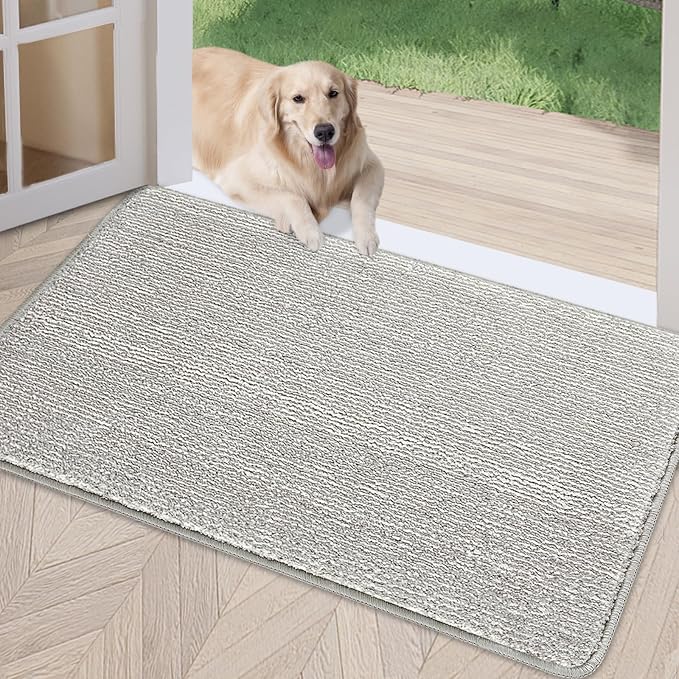 REFETONE Indoor Doormat, Front Door Mat 32"x40" Absorbent Rubber Backing Non by Refetone