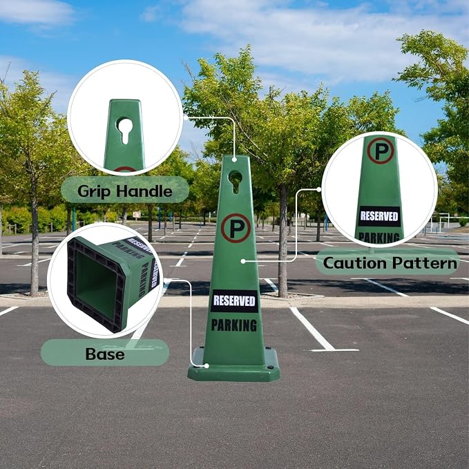 4-Pack 26.5" Caution Cones, 4-Sided Visible Safety Signs - Image 6