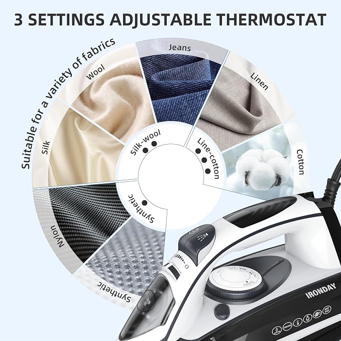 Steam Iron for Clothes Rapid Heating, 1700W Iron - Image 8