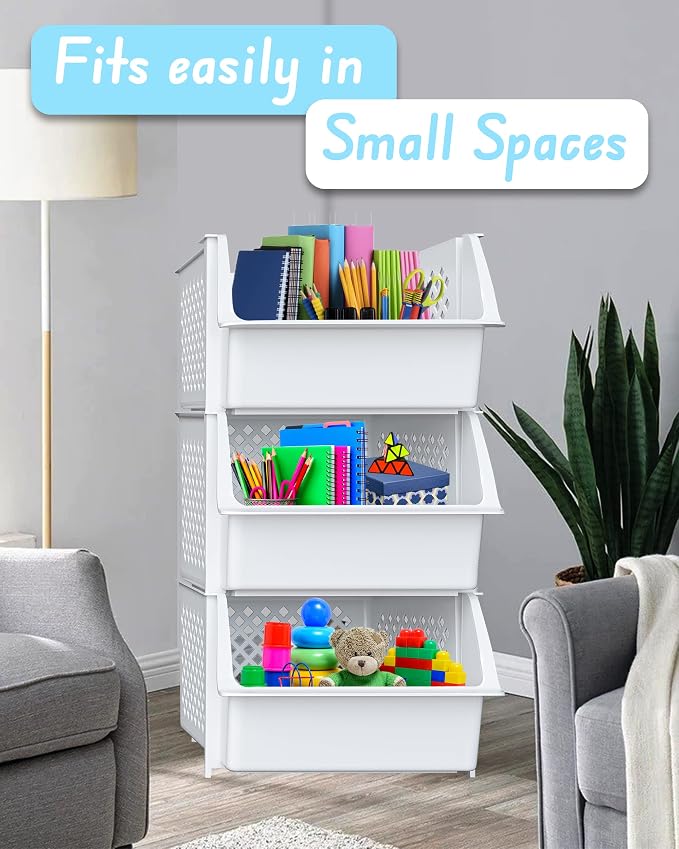 Skywin TidyFriend Plastic Stackable Storage Bins - Image 4