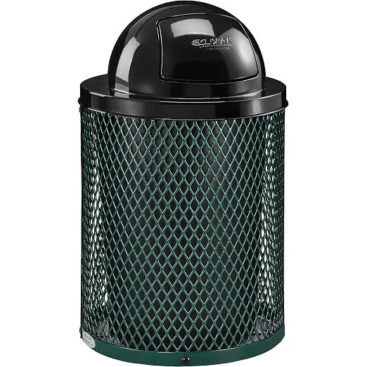 Global Industrial 36 Gallon Outdoor Steel Trash Can - Image 5