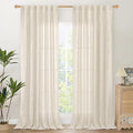 YoungsTex Linen Semi Sheer Curtains 84 Inch Length by YoungsTex