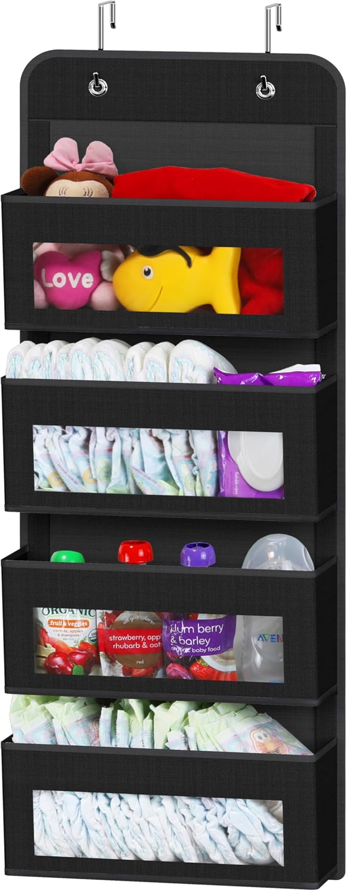 Simple Houseware 4 Clear Window Pocket Over Closet Door Storage Hanging by SimpleHouseware