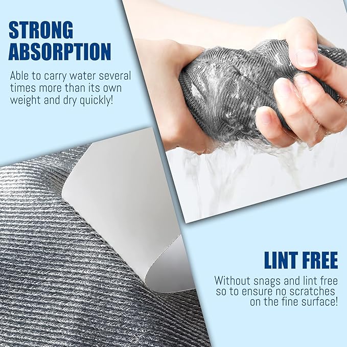 Streak Free Miracle Cleaning Cloth Easy Clean Pack of 8-12" x 16" Microfiber - Image 4