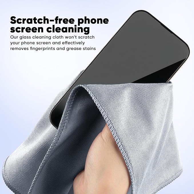 HOMEXCEL Microfiber Glass Cleaning Cloth 12 PK, Lint Free Streak Free, Reusable - Image 5