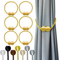 Hion Magnetic Curtain Tiebacks Golden 6 Pack, Curtain Tiebacks Buckles by Hion
