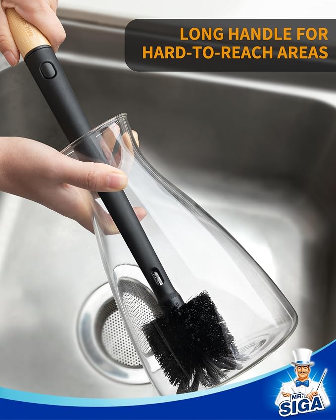 MR.SIGA Water Bottle Brush and Straw Cleaner Brush, Long Handle Bottle Cleaner - Image 5
