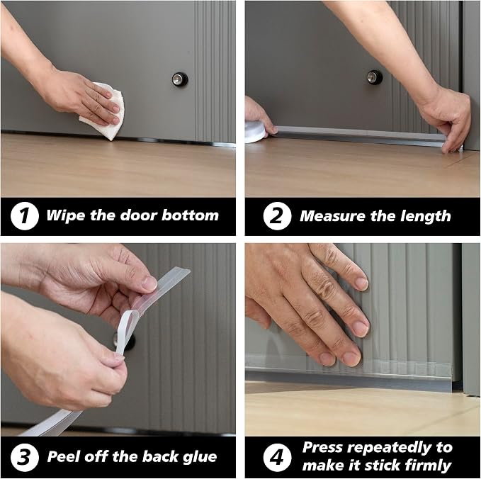 RECAPS 35mm 16.4 Feet Silicone Weather Stripping Door Seal, Transparent Under - Image 3