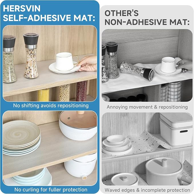 Shelf Liners 16 in x 20 ft Self-Adhesive EVA Drawer Mats, Cupboard Protector - Image 3