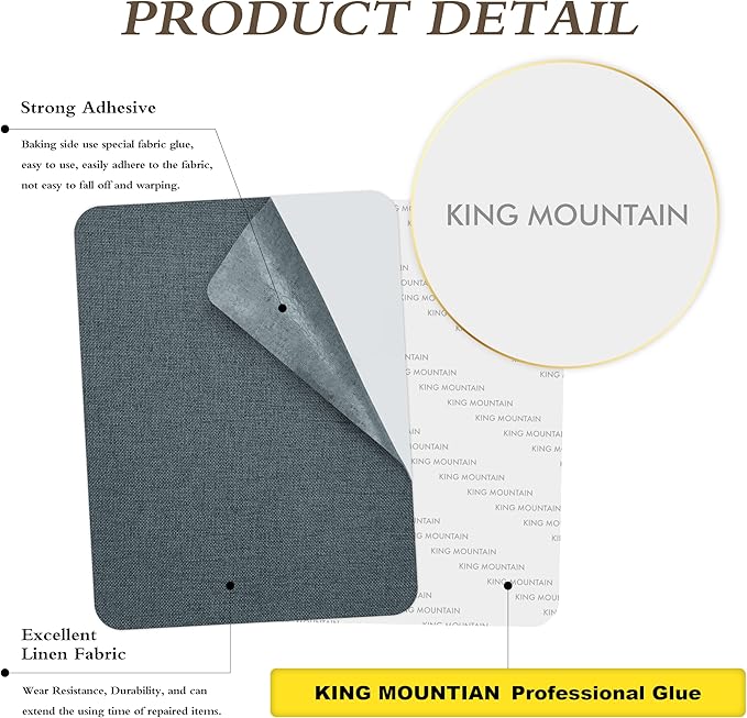 KING MOUNTAIN Coarse Linen Repair Patches, Self-Adhesive Linen Fabric Patches - Image 2