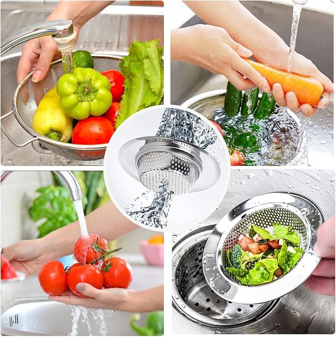 2pcs Heavy Duty Stainless Steel Slop Basket Filter Trap, 4.5" Top / 2.95" Mesh - Image 7