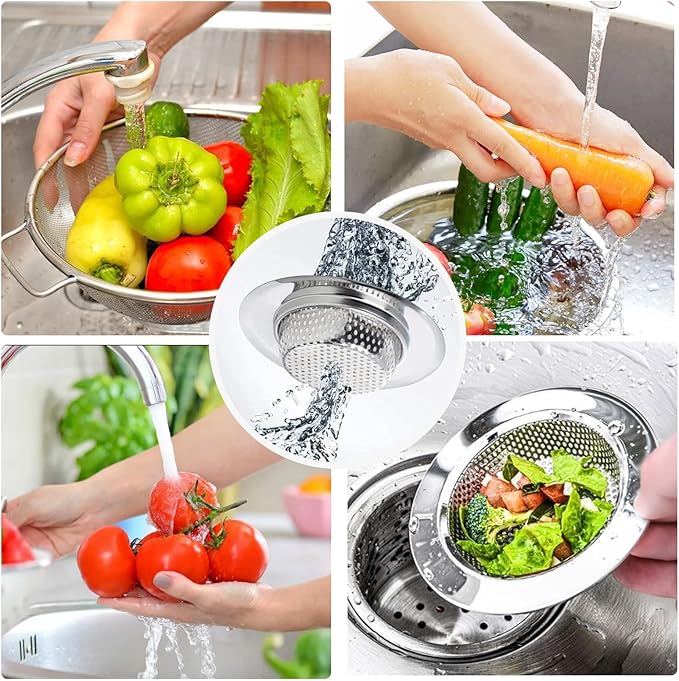 3pcs Heavy Duty Stainless Steel Slop Basket Filter Trap, 4.5" Top / 2.95" Mesh - Image 7