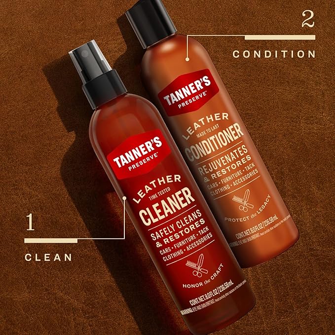 Tanner's Preserve Leather Cleaner & Conditioner Duo Pack, Rejuvinates & - Image 6