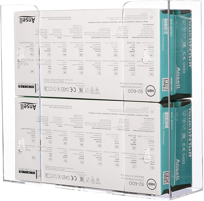 Cq acrylic Clear Wall Floating Glove Rack and Glove Box Dispenser Holder - Image 3