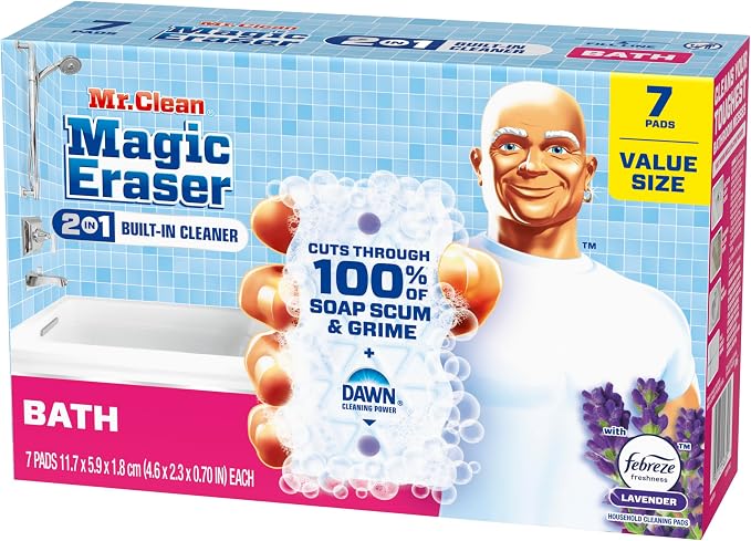 Mr. Clean Magic Eraser Sponge, Bathroom Cleaner, Soap Scum Shower & Tub Cleaner - Image 11