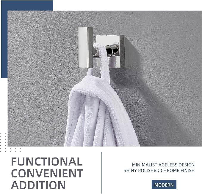 Angle Simple Towel Hook for Bathroom, SUS 304 Stainless Steel Robe Coat Hook - Image 8