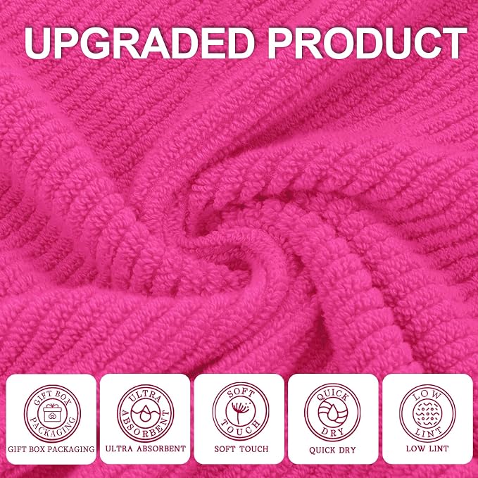 VOOVA & MOVAS Bathroom Hand Towels Set of 4, Large 18"x28" - Image 2